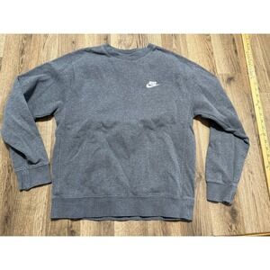 Nike Sweater Women's Size Small Gray Crewneck Pullover Logo Long Sleeve